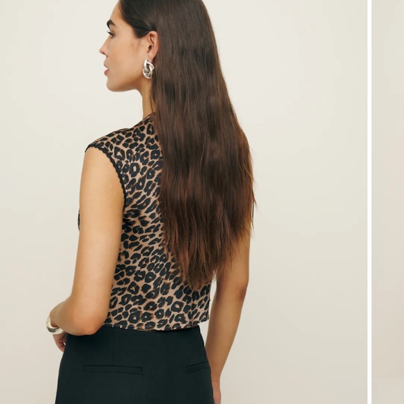 Reformation Cherry Silk Top Brown - Size 8 - Picture 2 of 5